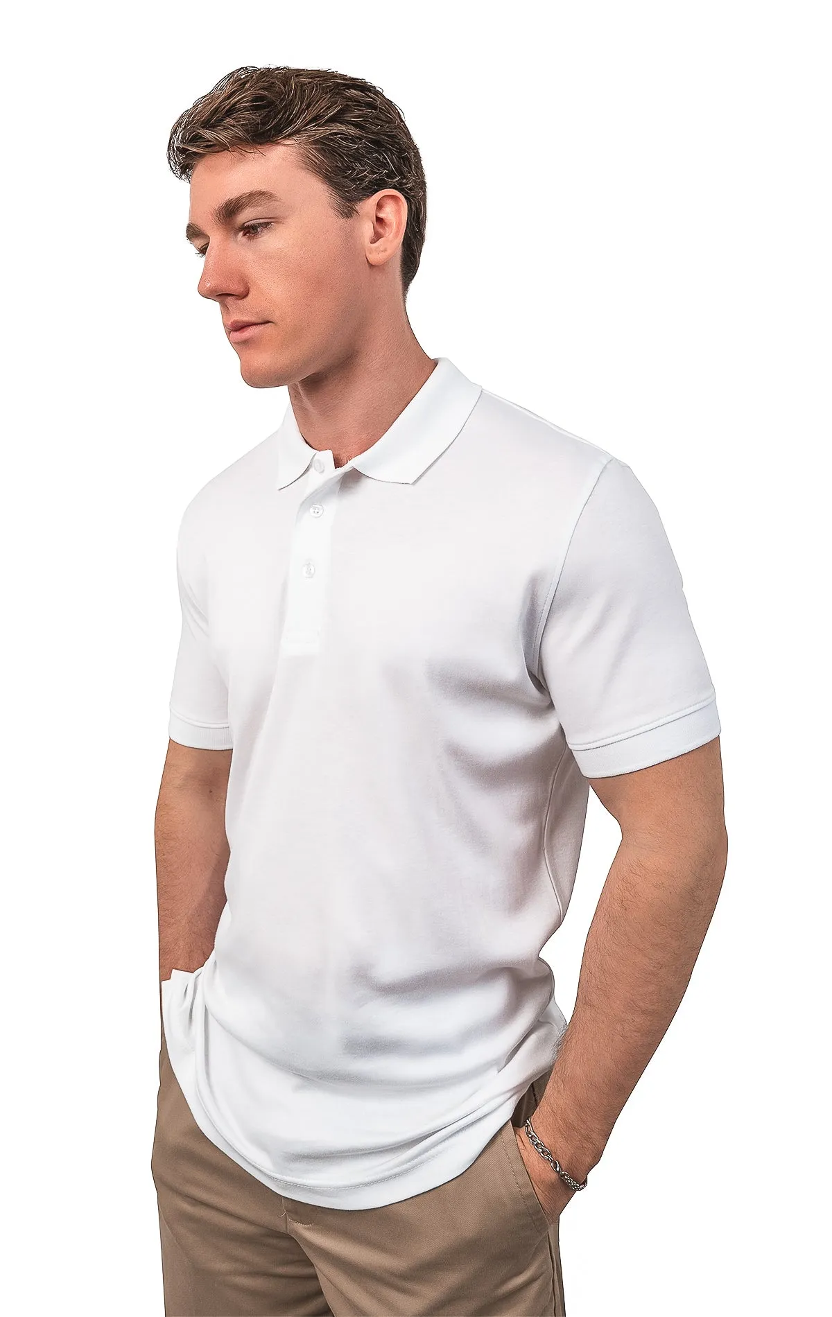 CLEOCOTTON WHITE POLO SHIRT Cozy Comfort