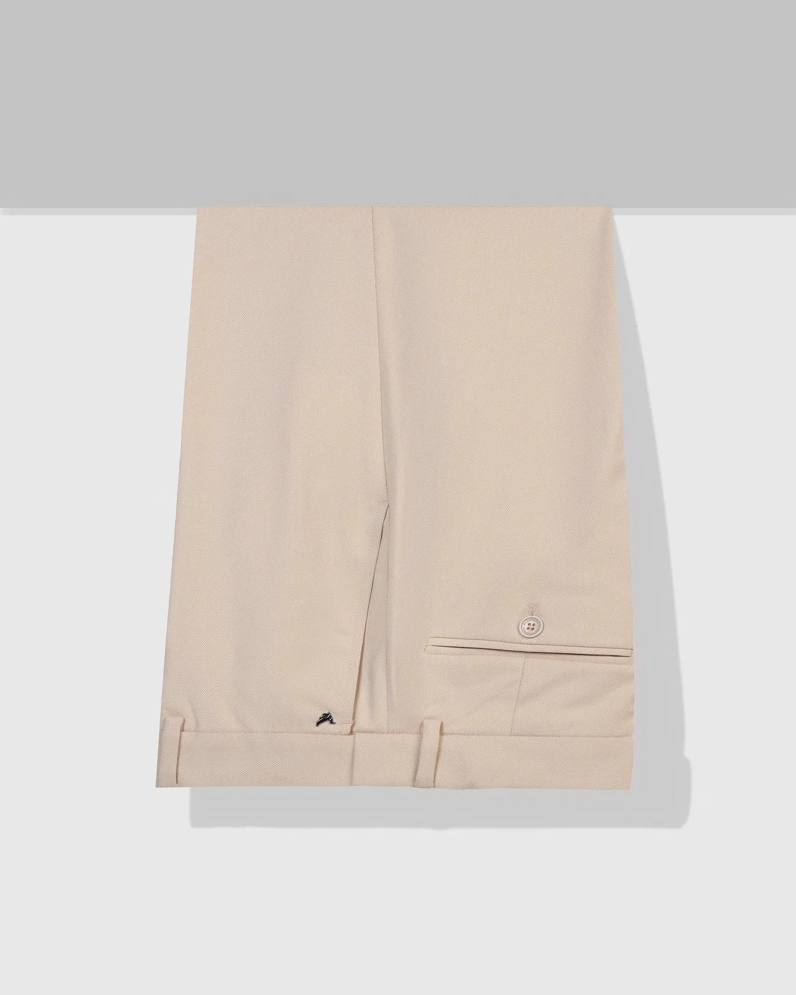 Tear Resistant Weave Slim Comfort B-95 Formal Beige Textured Trouser - Passion