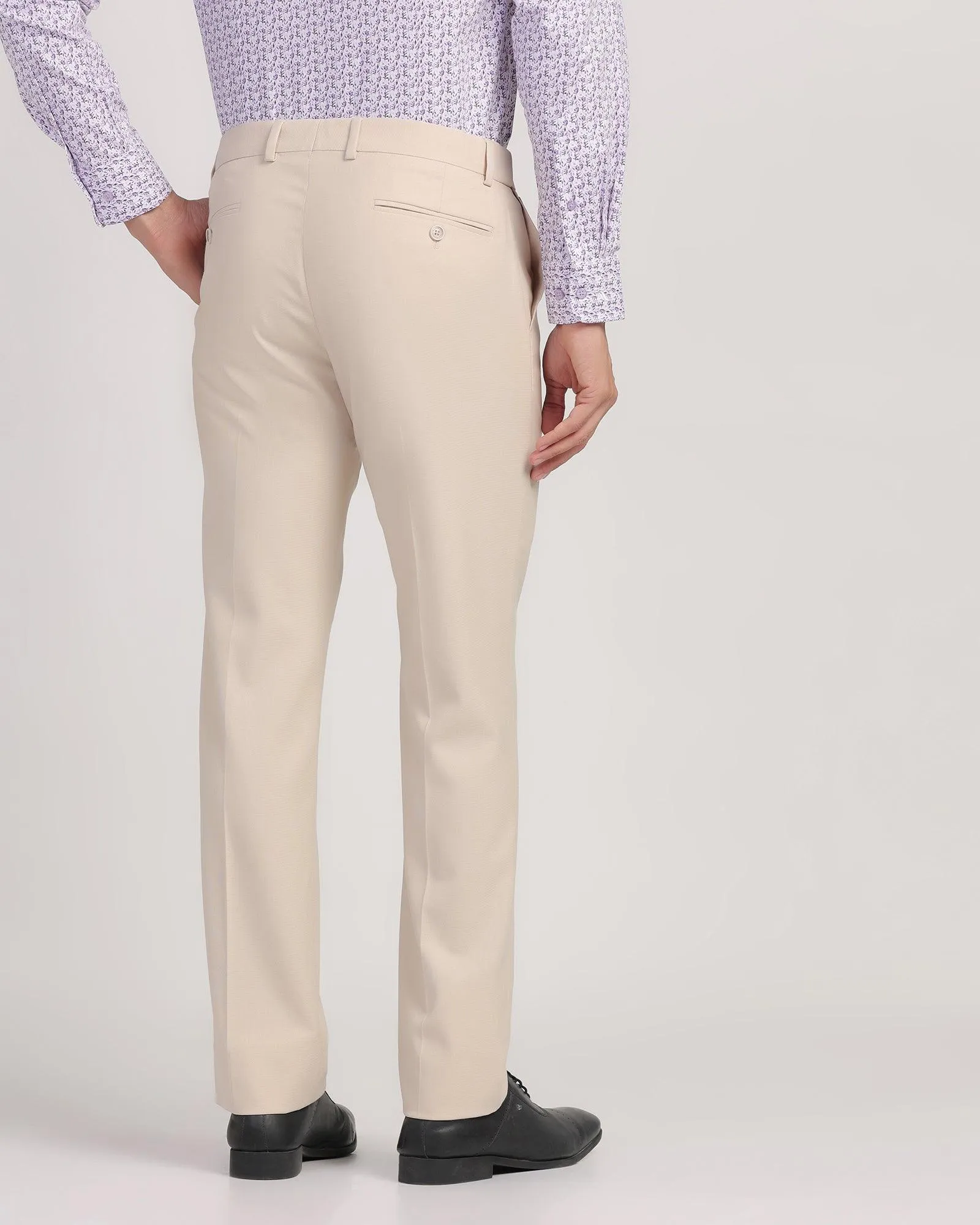 Slim Comfort B-95 Formal Beige Textured Trouser - Passion Sporty Comfort Fit