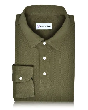 Aria Olive Polo UVBlocking Fabric Tech