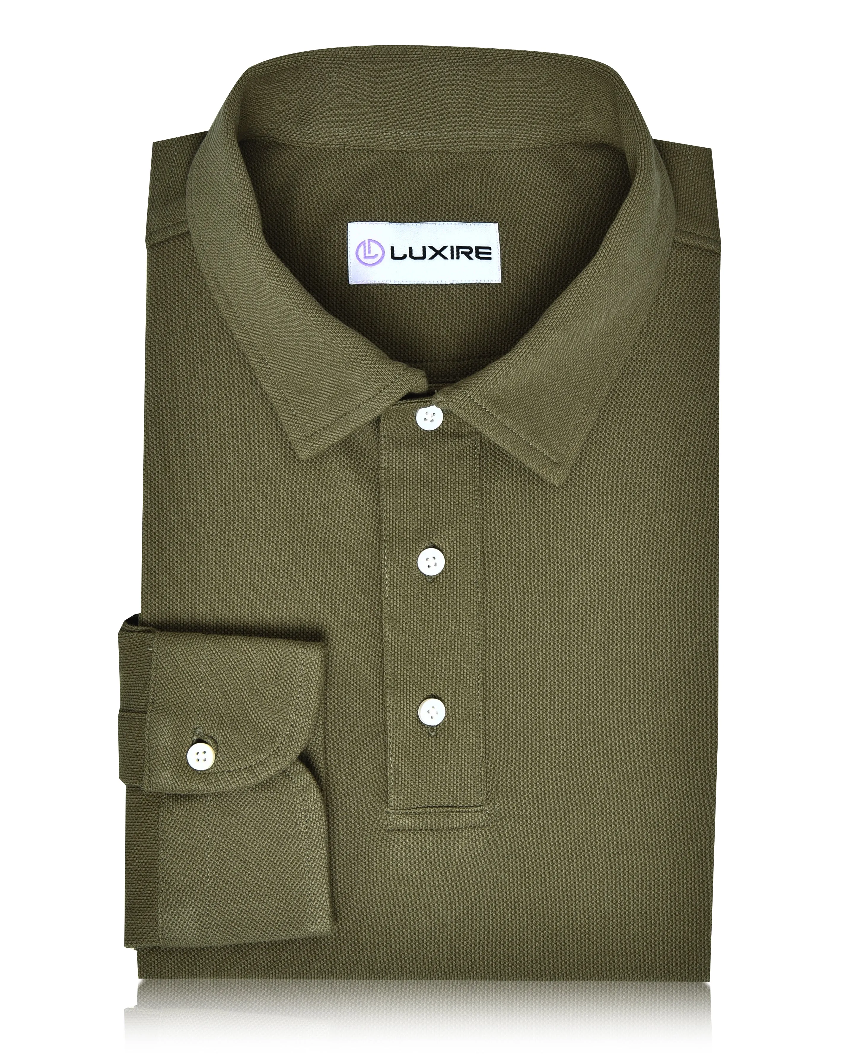 Aria Olive Polo UVBlocking Fabric Tech