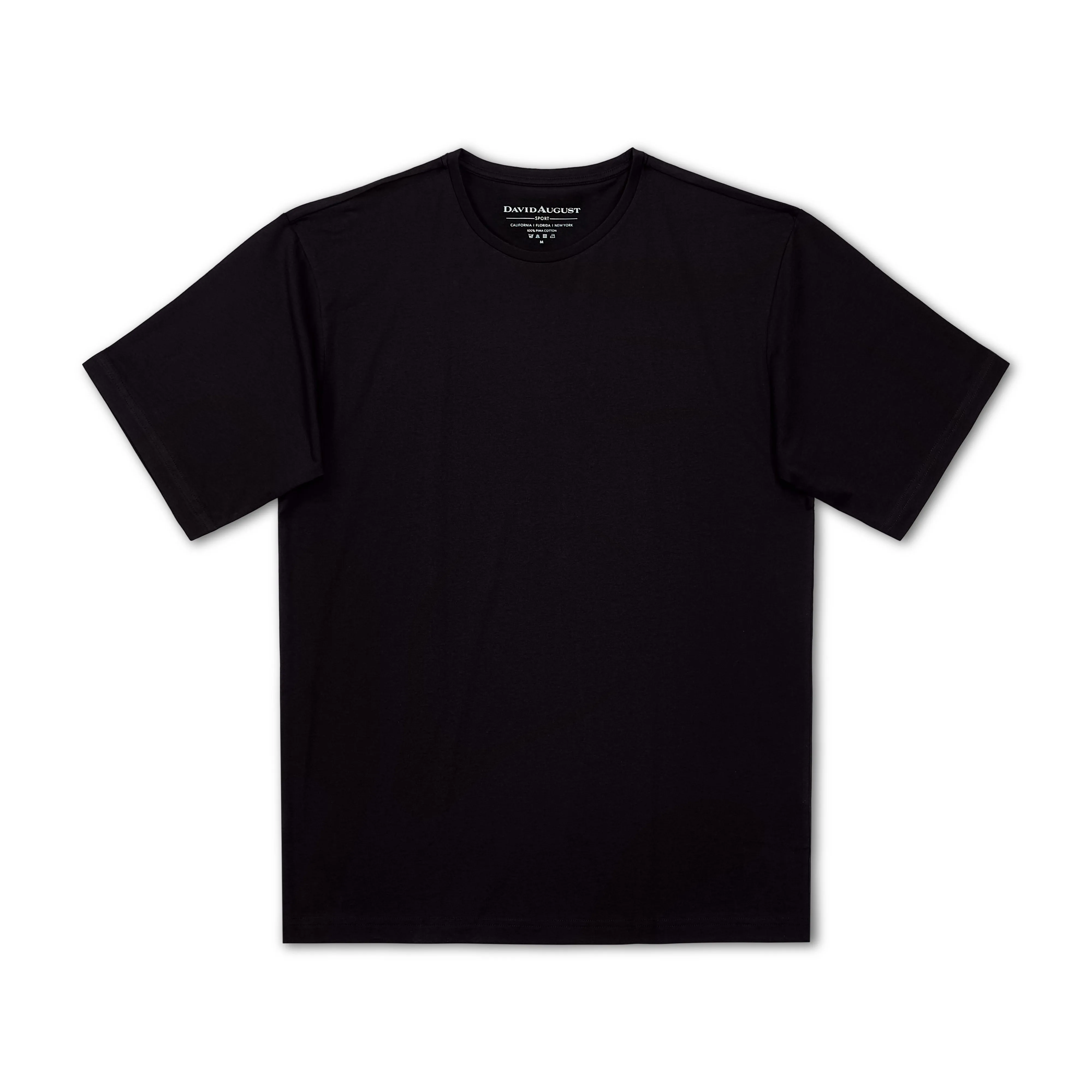 Summer Ready DAVID AUGUST PIMA COTTON CREW NECK T-SHIRT IN BLACK