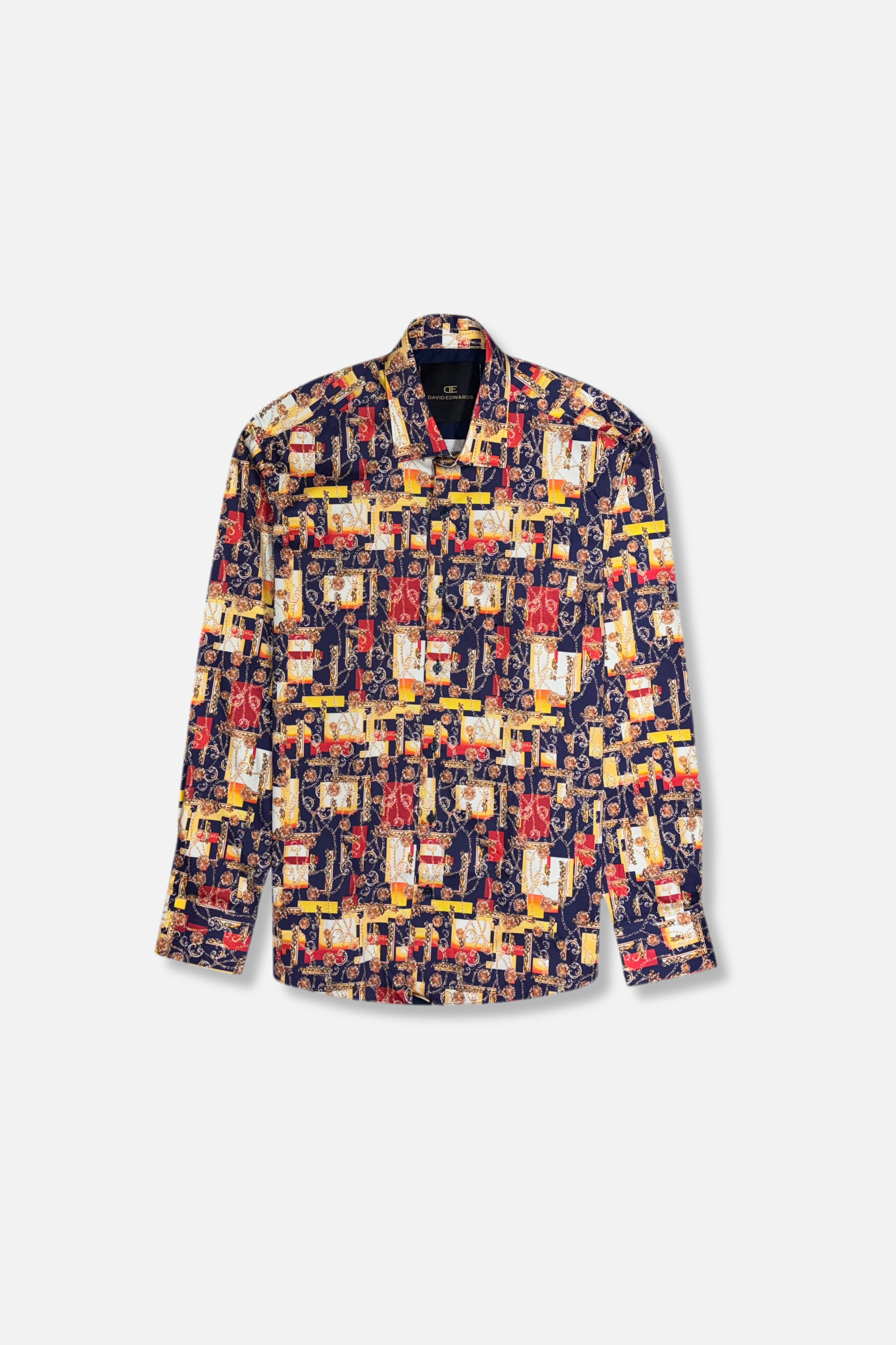 Drexel Long Sleeve Button Down Shirt HighCollared Design