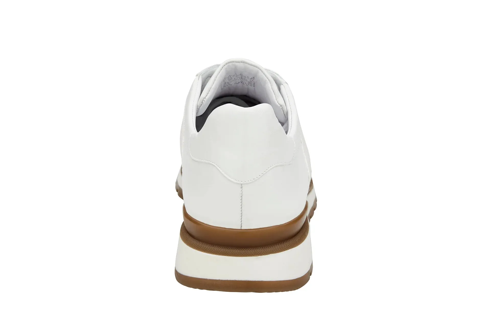 Street Scene Belvedere Blake Collection: White Ostrich & Italian Calf Leather Sneaker