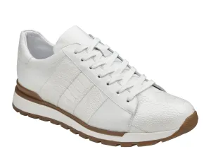 Belvedere Blake Collection: White Ostrich & Italian Calf Leather Sneaker Energy Returning Technology
