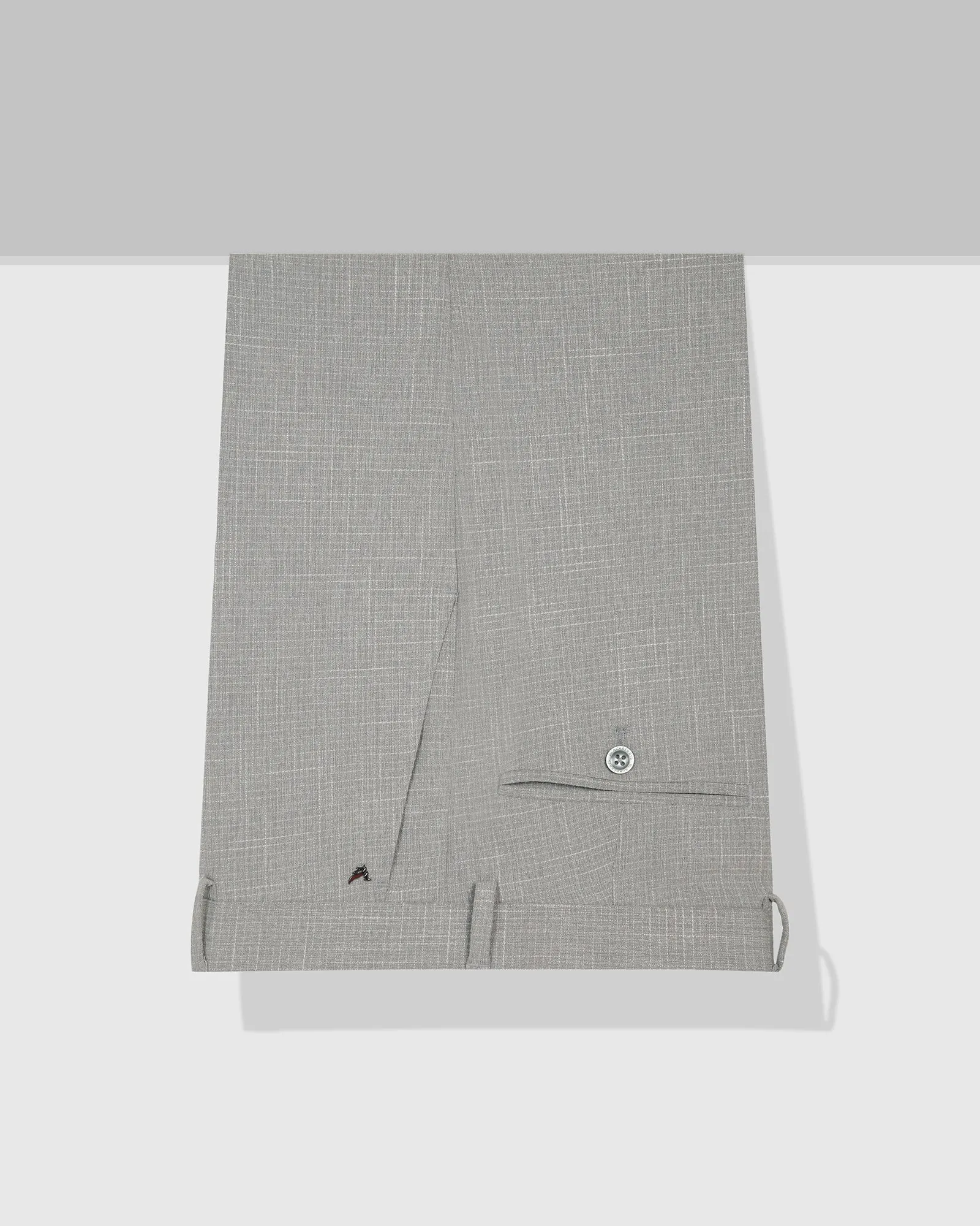 Slim Fit B-91 Formal Light Grey Textured Trouser - Tumi LightweightComfort Metallic accents