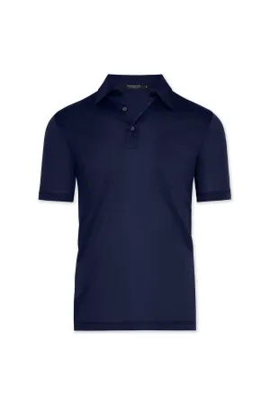 David August Mercerized Cotton Polo Royal Navy Fashion Layer Polo Player