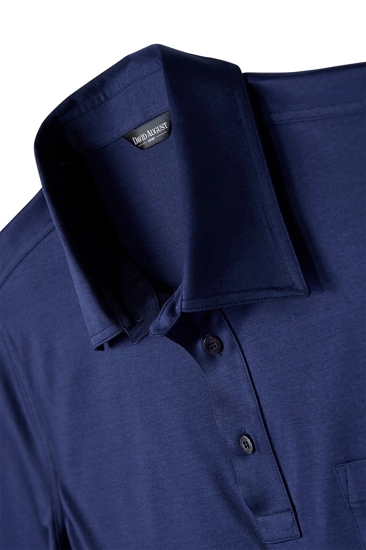 Sporty Design David August Mercerized Cotton Polo Royal Navy
