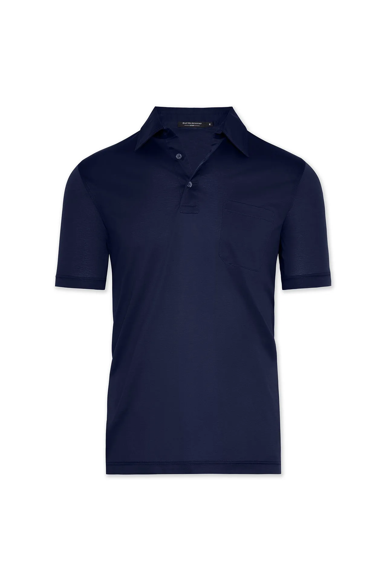 David August Mercerized Cotton Polo Royal Navy Fashion Layer Polo Player