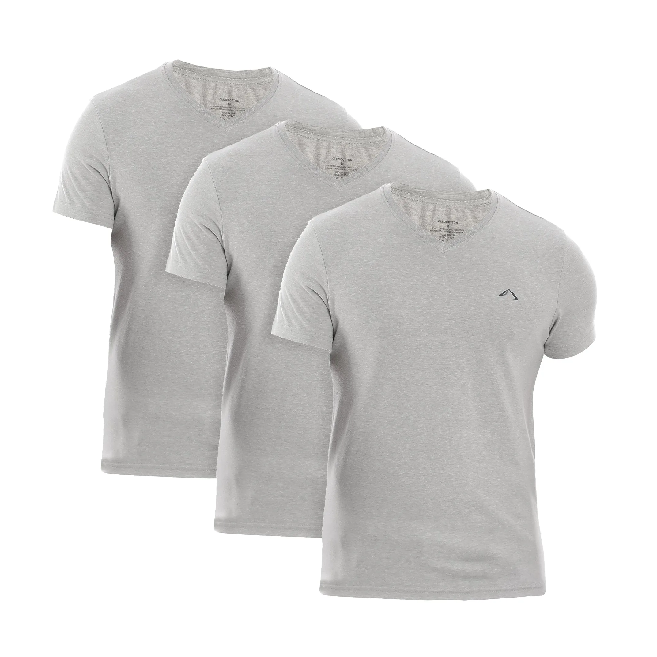 Quick Wear MEN??S GREY COTTON RICH V-NECK TSHIRT (SLIM FIT) - 3 PK
