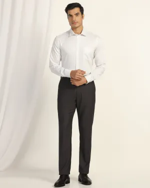 Slim Waist Straight B-90 Formal Charcoal Textured Trouser - Otto