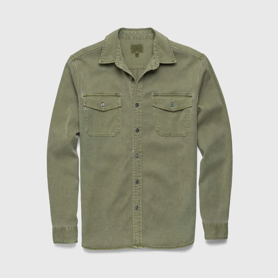 Jeb Garment Dye Shirt - Lichen Green Thermal regulation Sporty Jacket
