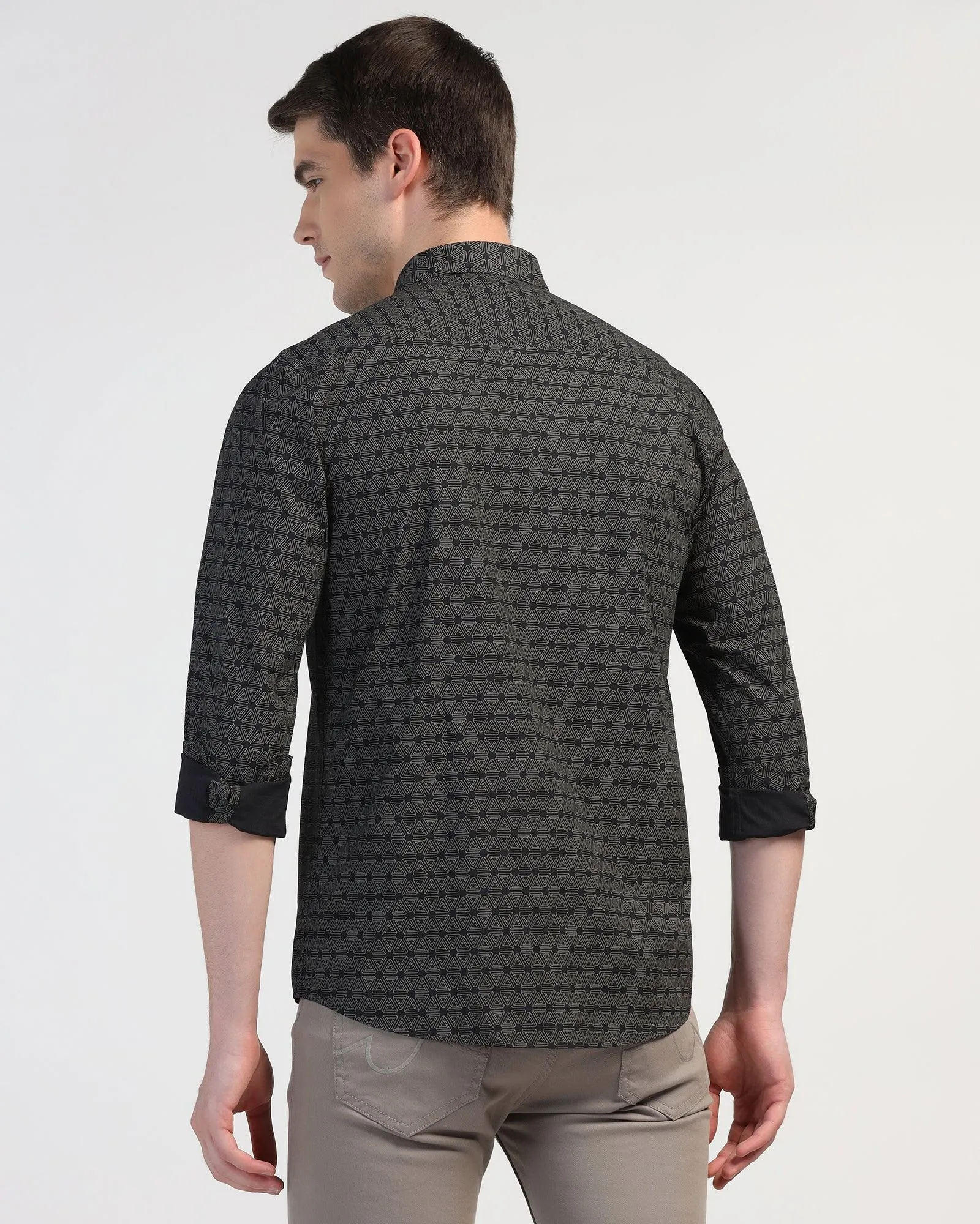 Statement Maker Minimalist Design Casual Black Printed Shirt - Beth