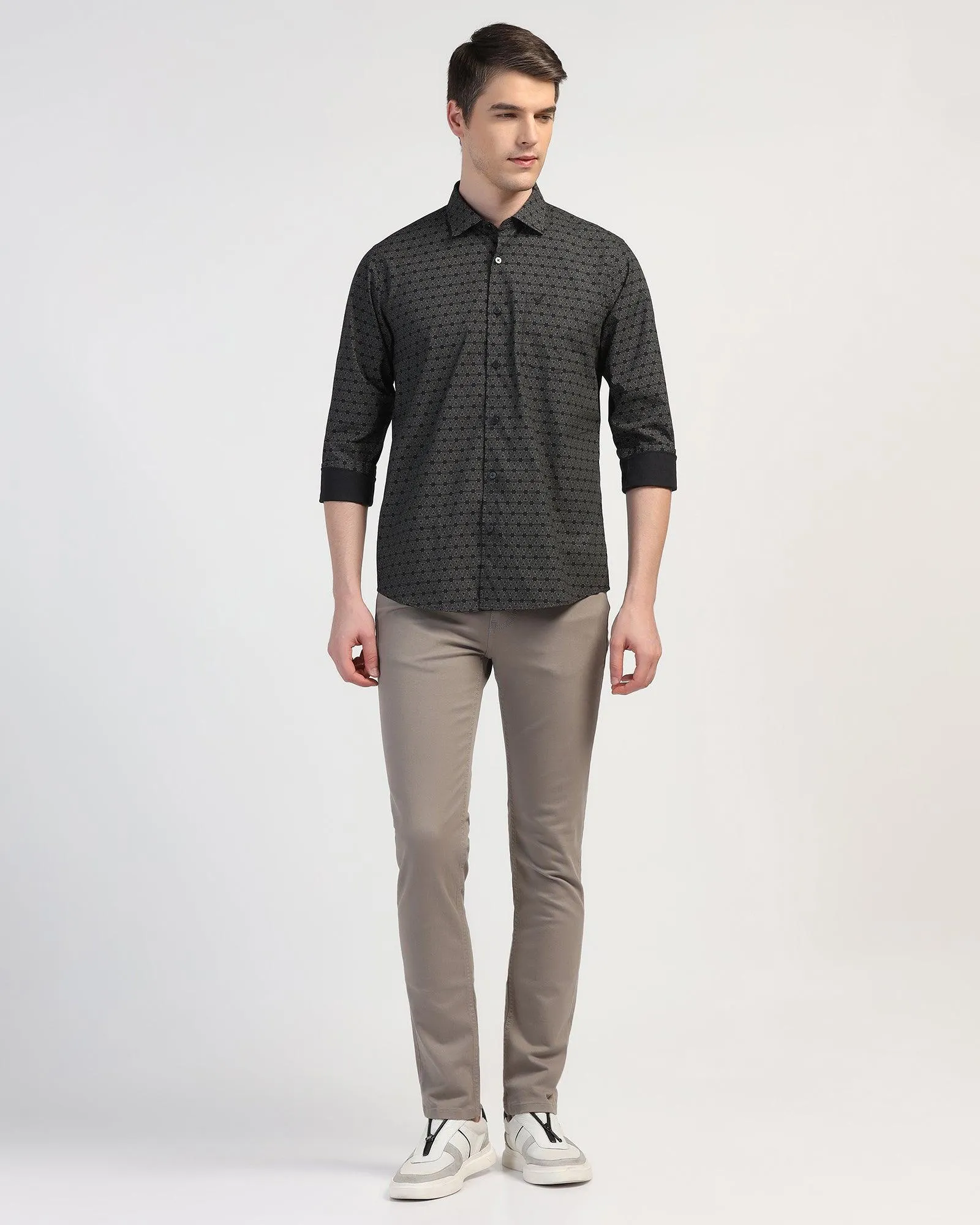 Classic Appeal Casual Black Printed Shirt - Beth