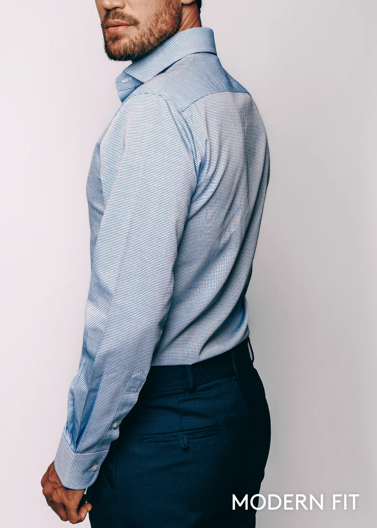 Matte Look Greenwich Blue Check Shirt