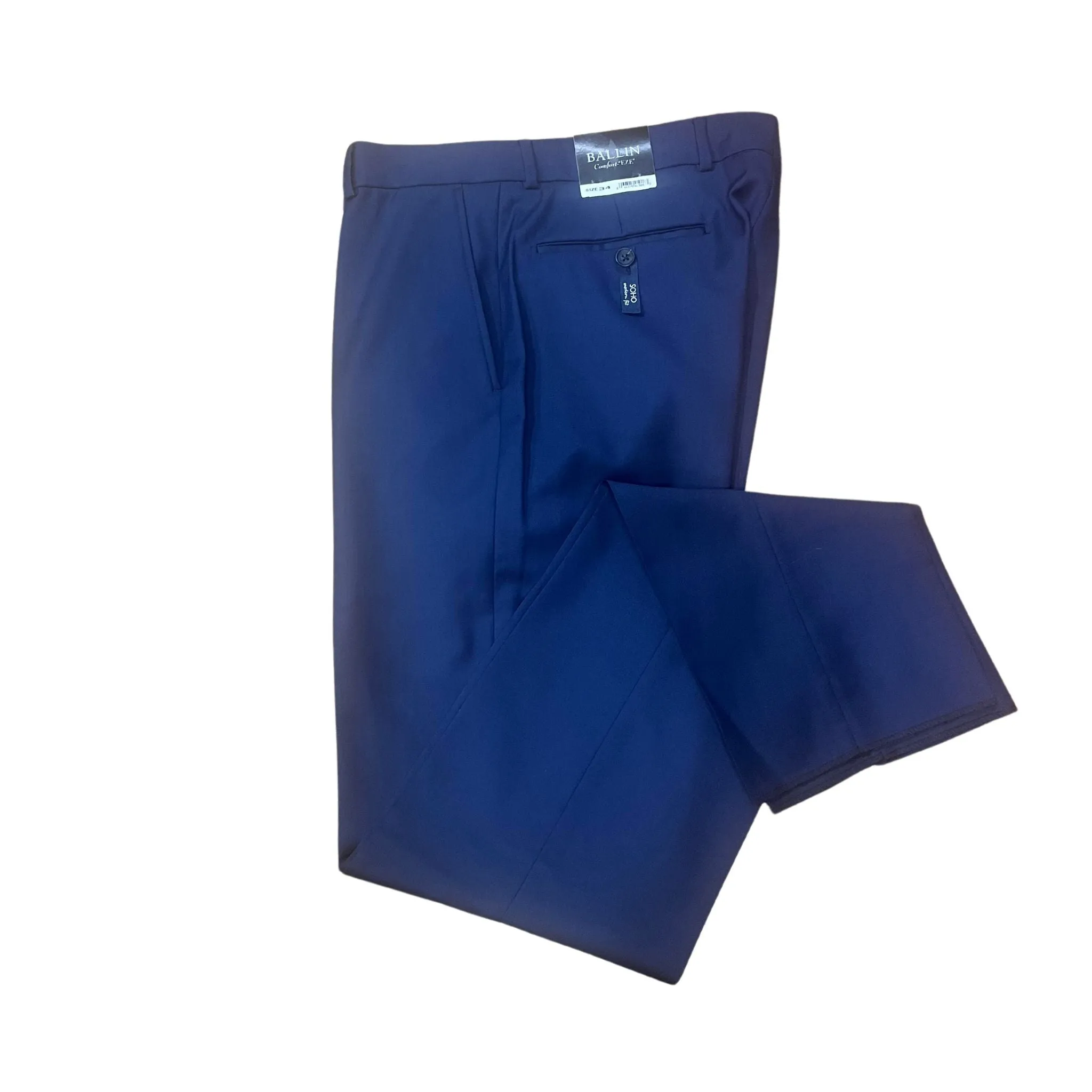 Core Ease Ballin Modern Fit Super 120's Wool Gabardine Flat Front Pant in Mariner