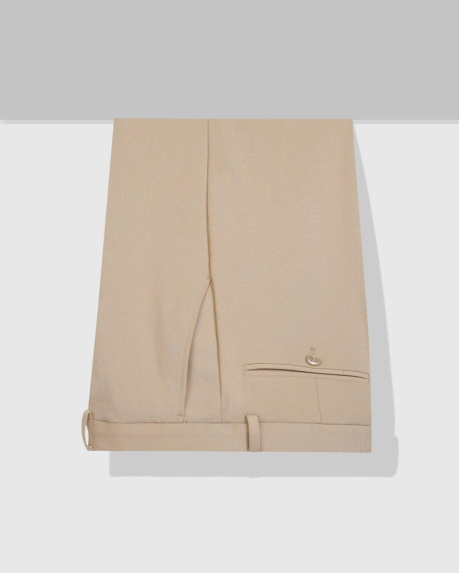 Perfectly Fit Comfortable Design Slim Fit B-91 Formal Beige Textured Trouser - Ace