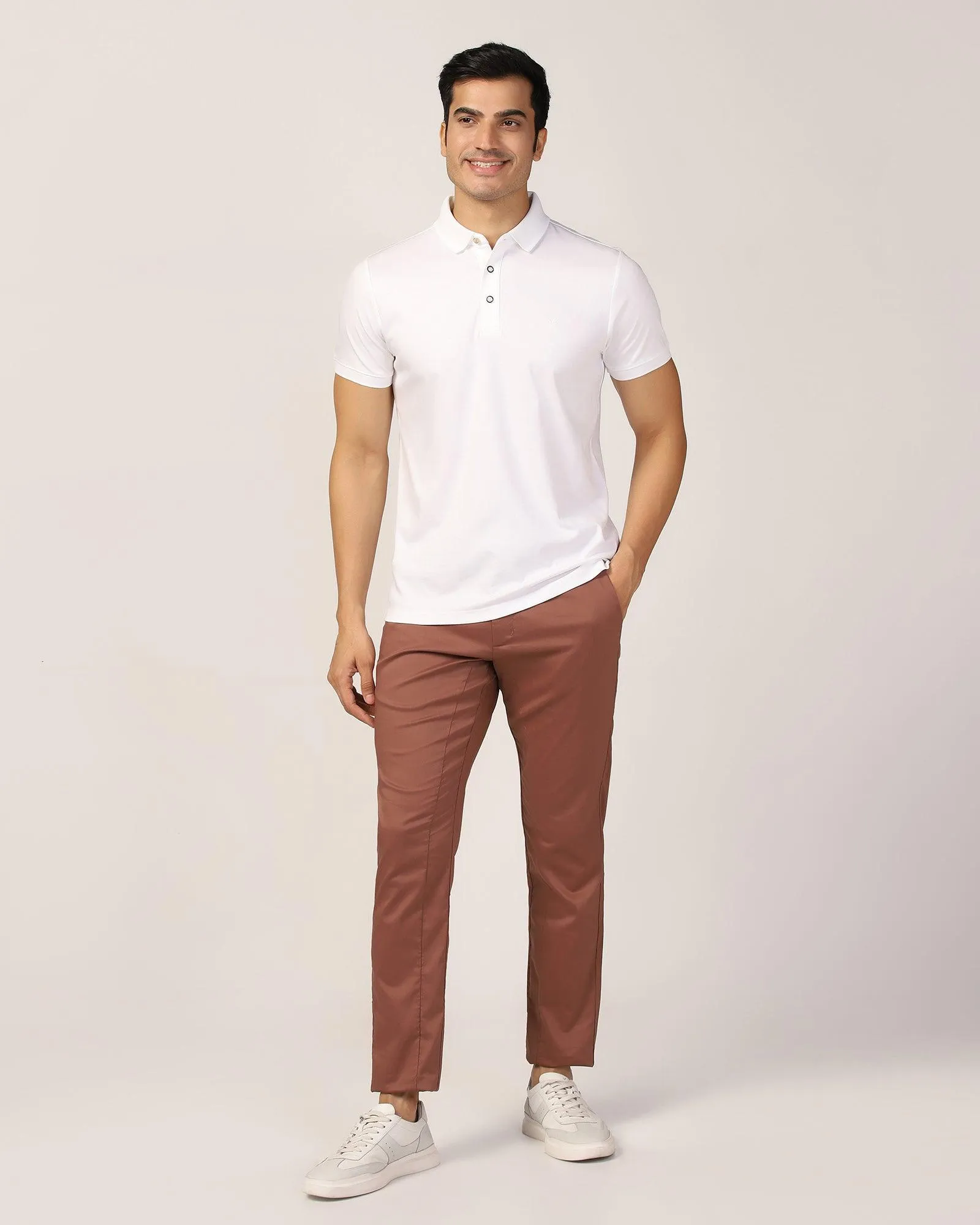 Super Slim Phoenix Casual Rust Solid Khakis - Jog No Irritation Seams