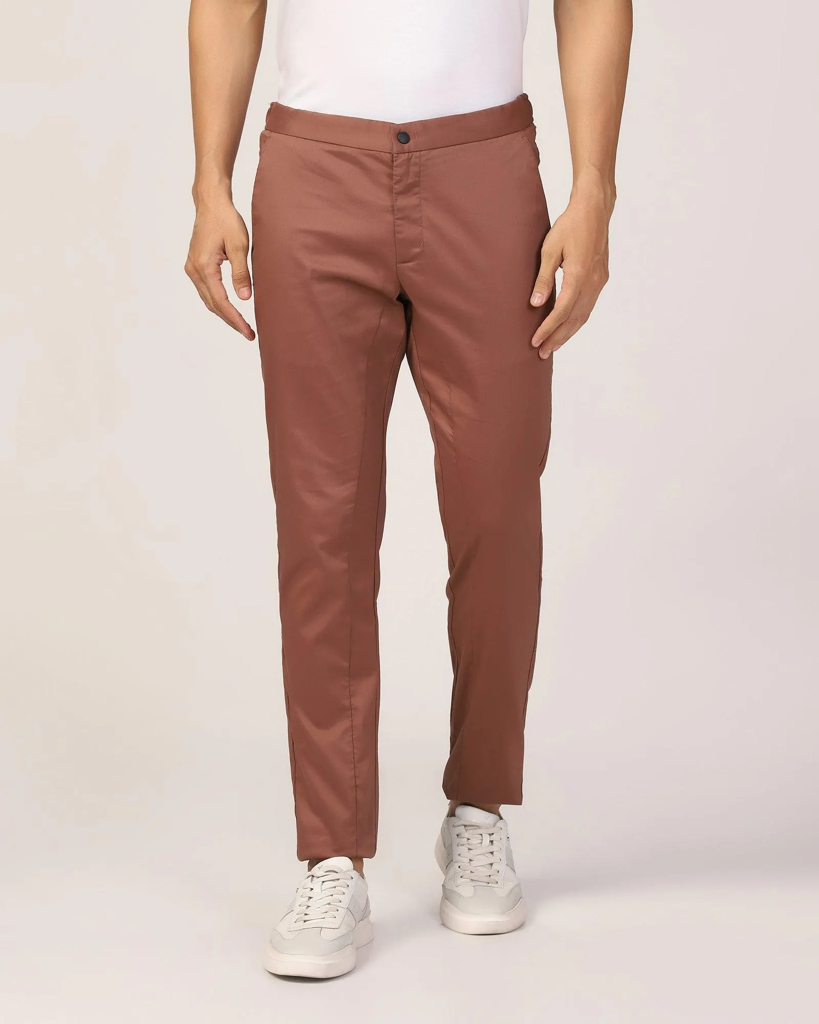 Super Slim Phoenix Casual Rust Solid Khakis - Jog Smart Layer Sport Ready