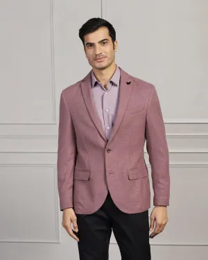 Casual Dusty Pink Textured Blazer - Astin Button Fastenings Smart Weather Style