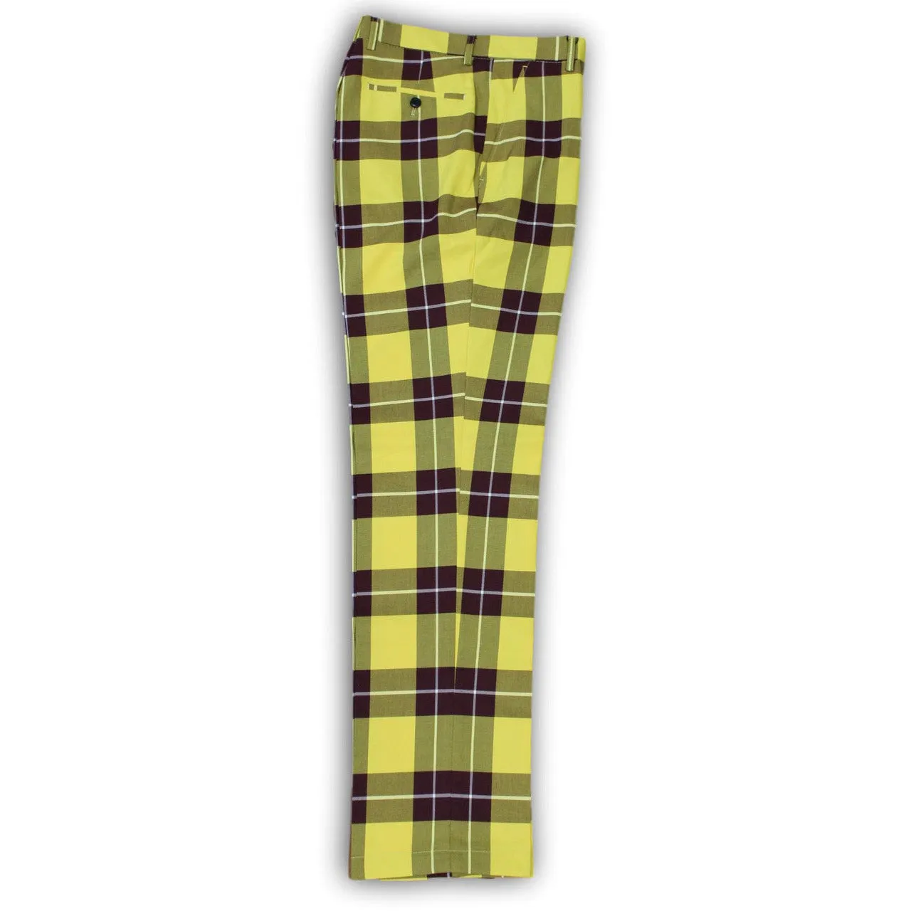 Street Active DurableConstruction Plaid Yellow Burgundy Big Check Pants