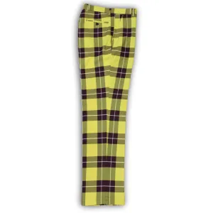 Water Resistant Plaid Yellow Burgundy Big Check Pants