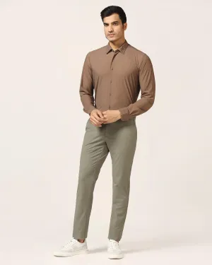 TechPro Slim Fit B-91 Casual Thyme Green Solid Khakis - Borros No Tag