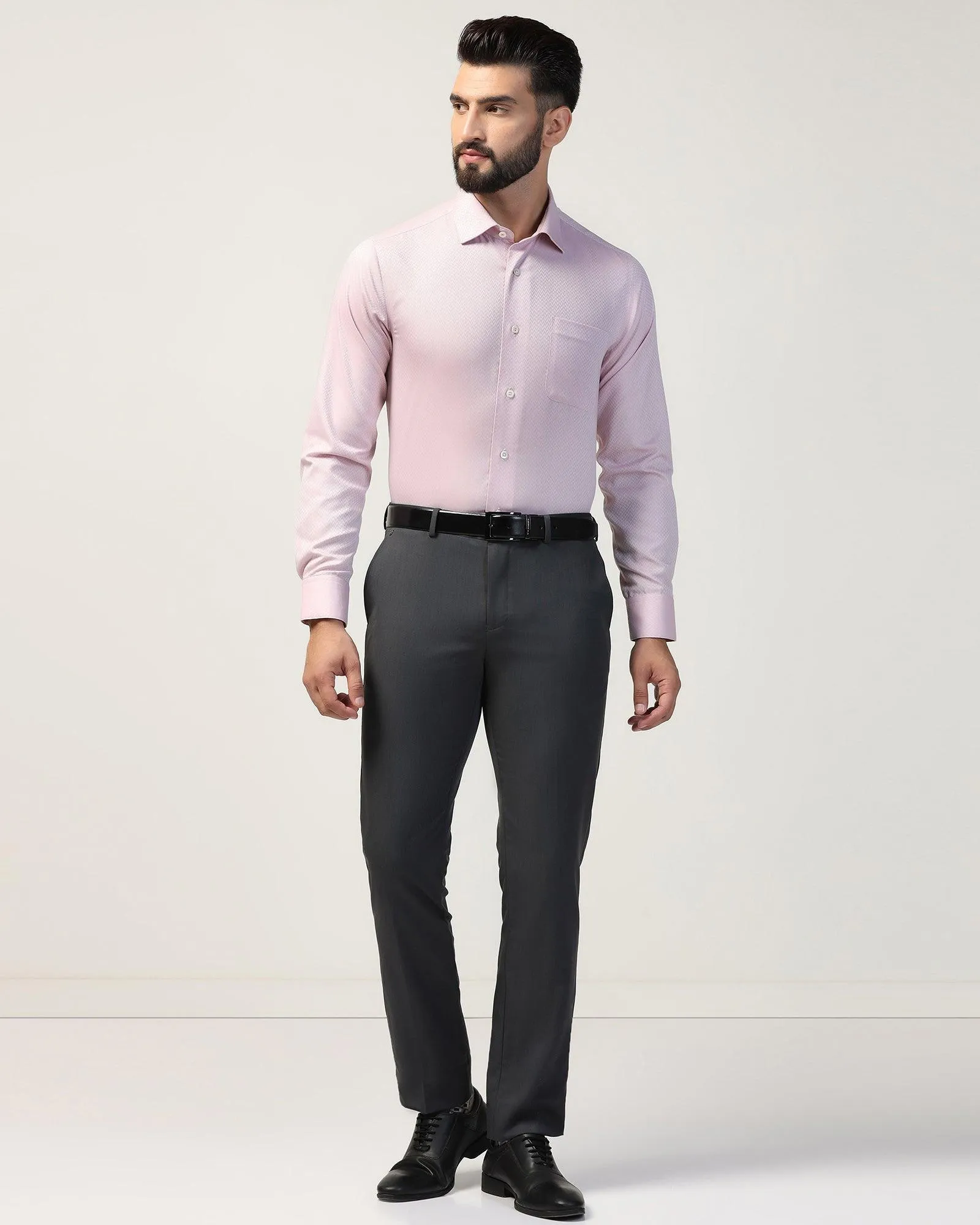 Luxe Formal Pink Textured Shirt - Silas Team Building Breathable back panel