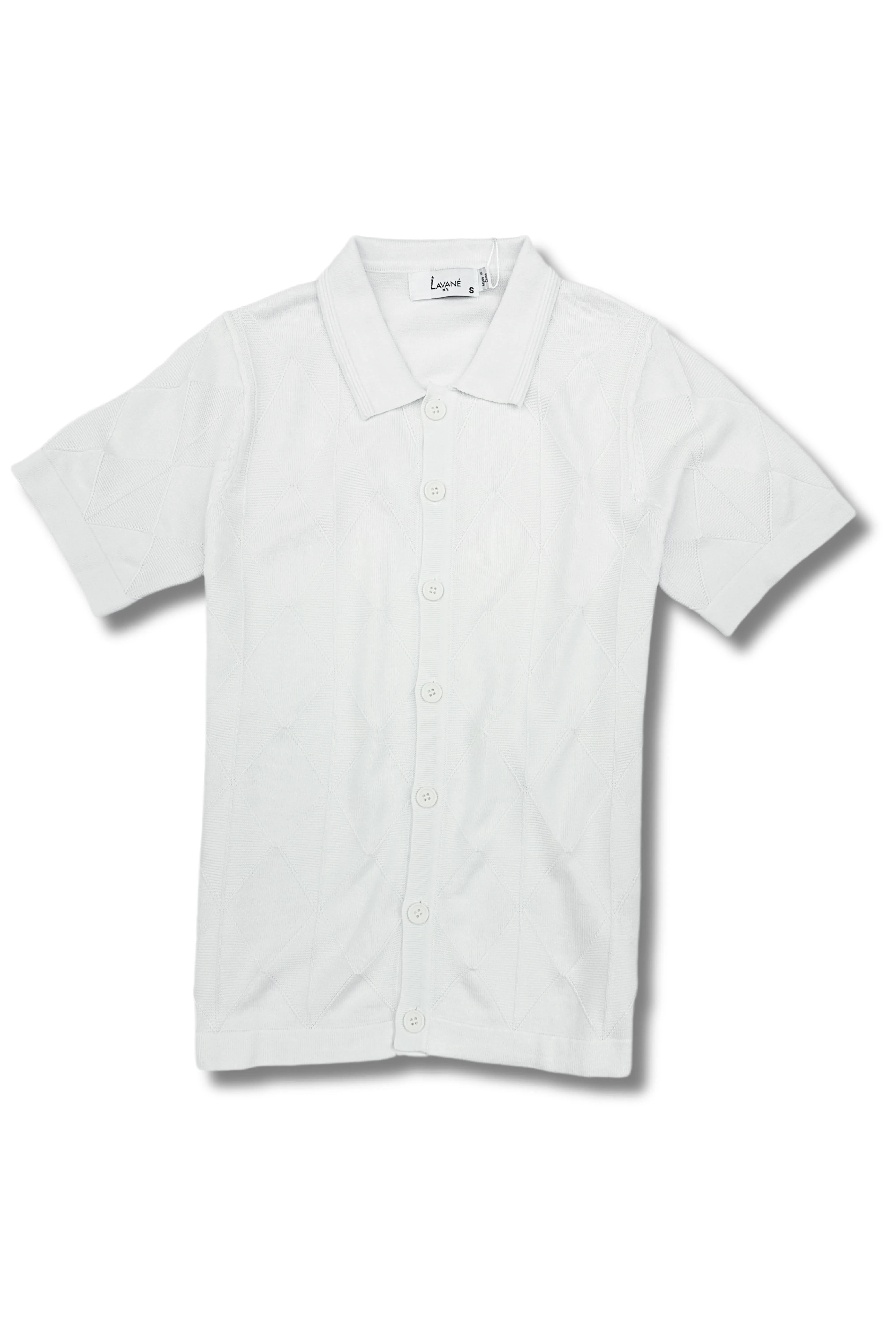 Loden Patterned Knitted Polo Button Up Classic Appeal Relaxed Neckline