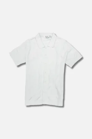 Loden Patterned Knitted Polo Button Up Versatile Design