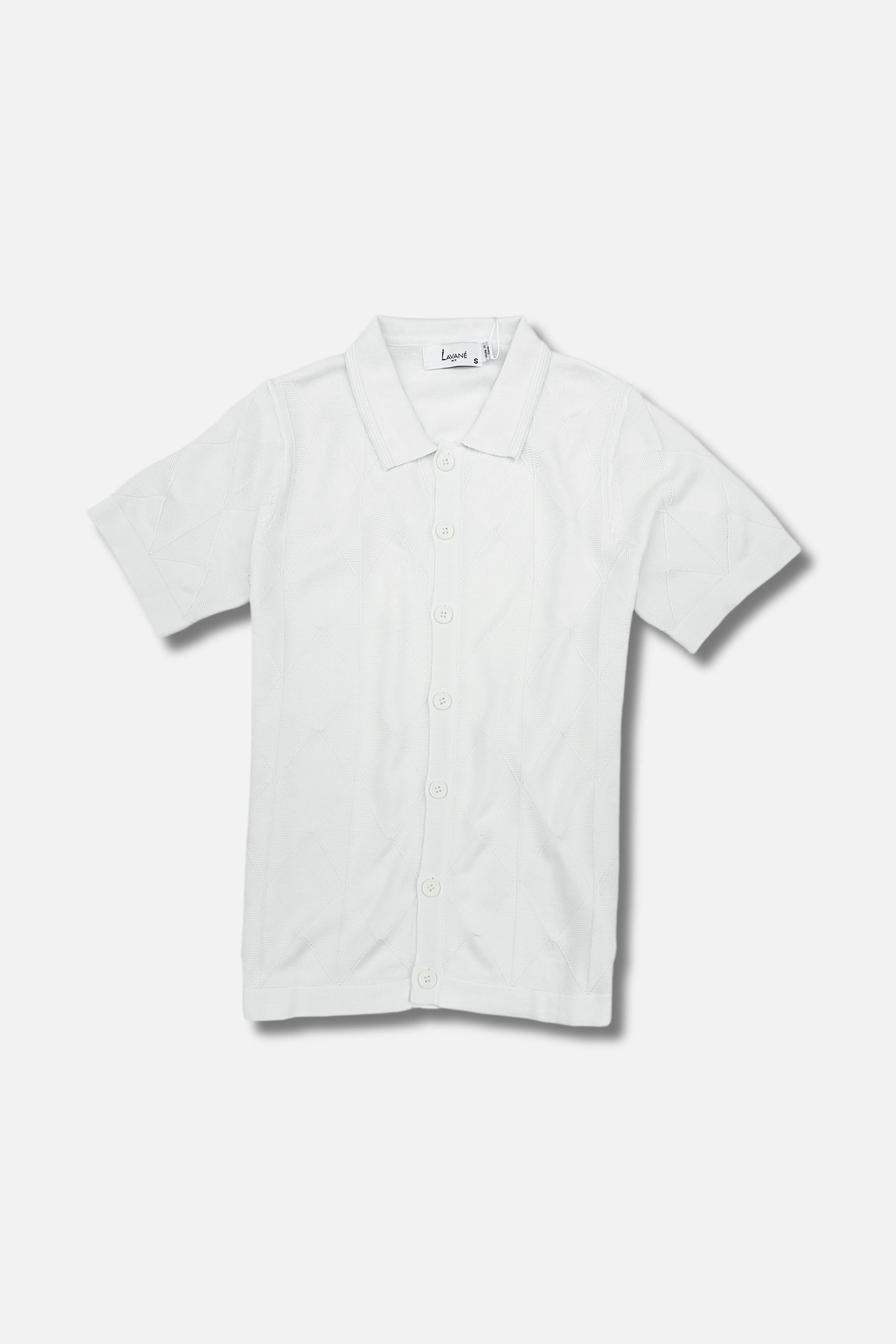 Light Fabric Loden Patterned Knitted Polo Button Up