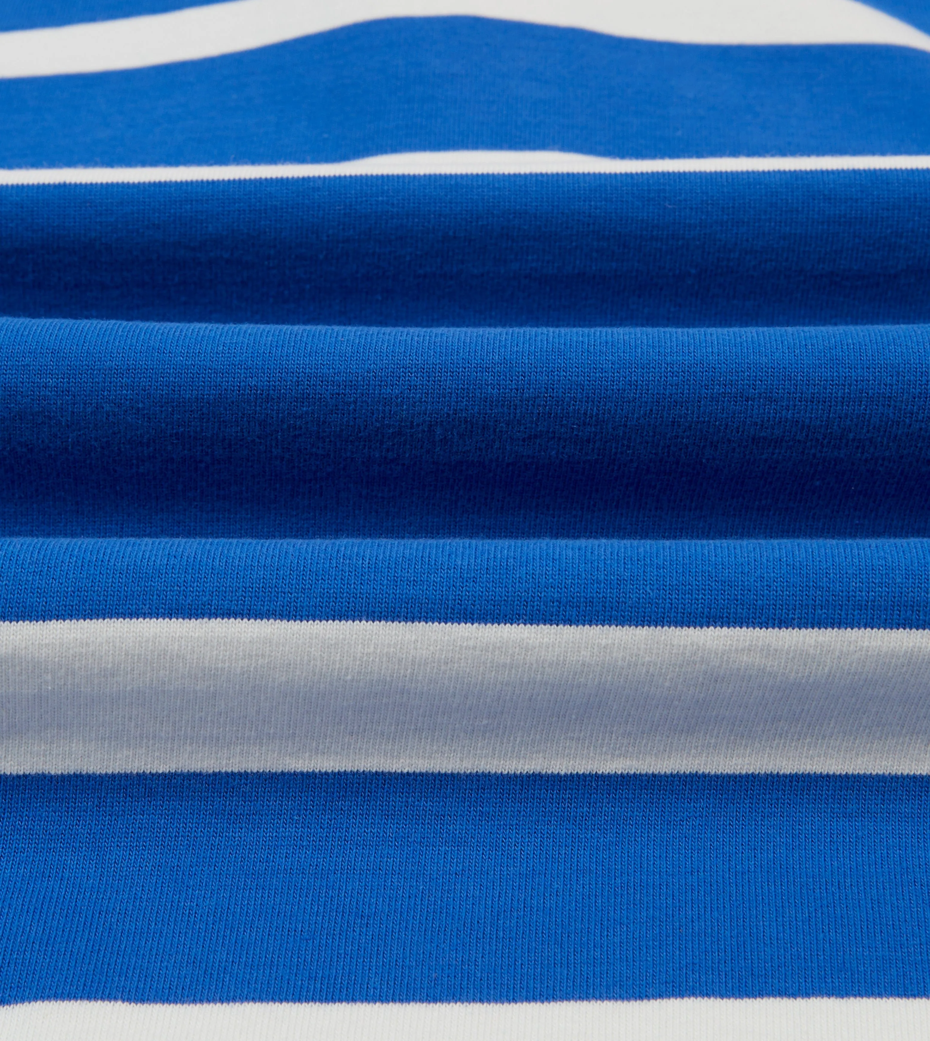 Blue and White Dual Stripe Cotton Rugby Shirt Non Iron Fabric Night Out