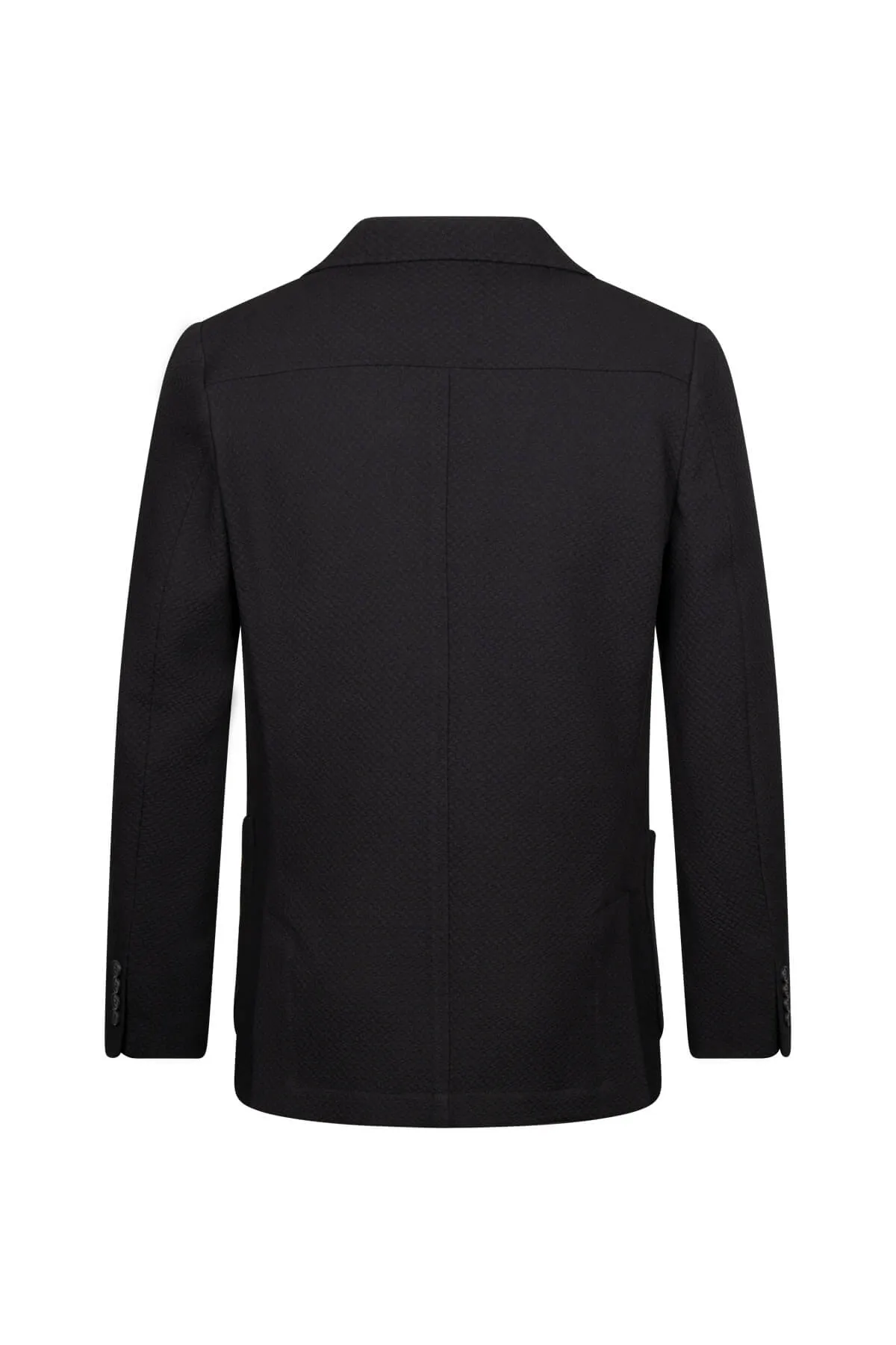 Sleek Outer Temperature Regulating Slim Fit Black Notch Lapel Classic Blazer