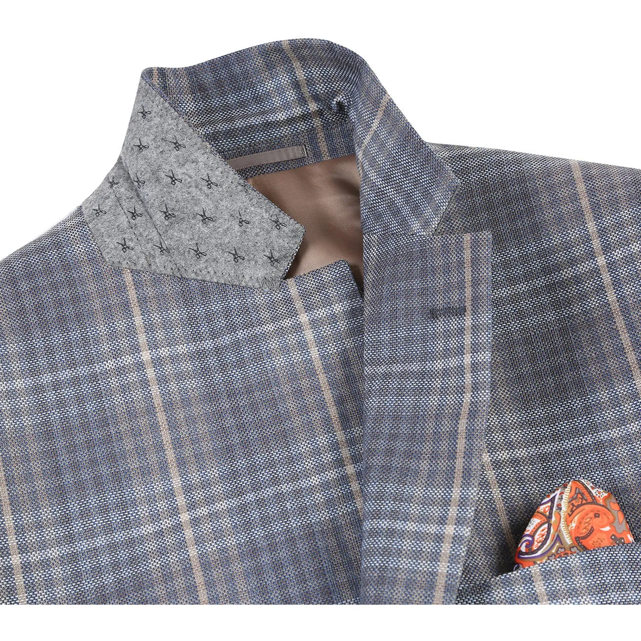 Relaxed Daily Style Anti Static Treatment Alessandro Vitello by Renoir New Slim Fit Wool Blazer Brown 565-3