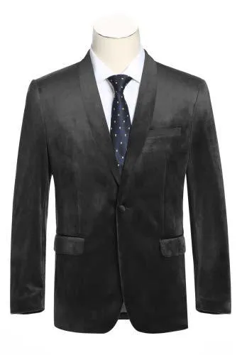Alessandro Vitello by Renoir Slim Fit Velvet Tuxedo Jacket 290-10 Noise Free Movement