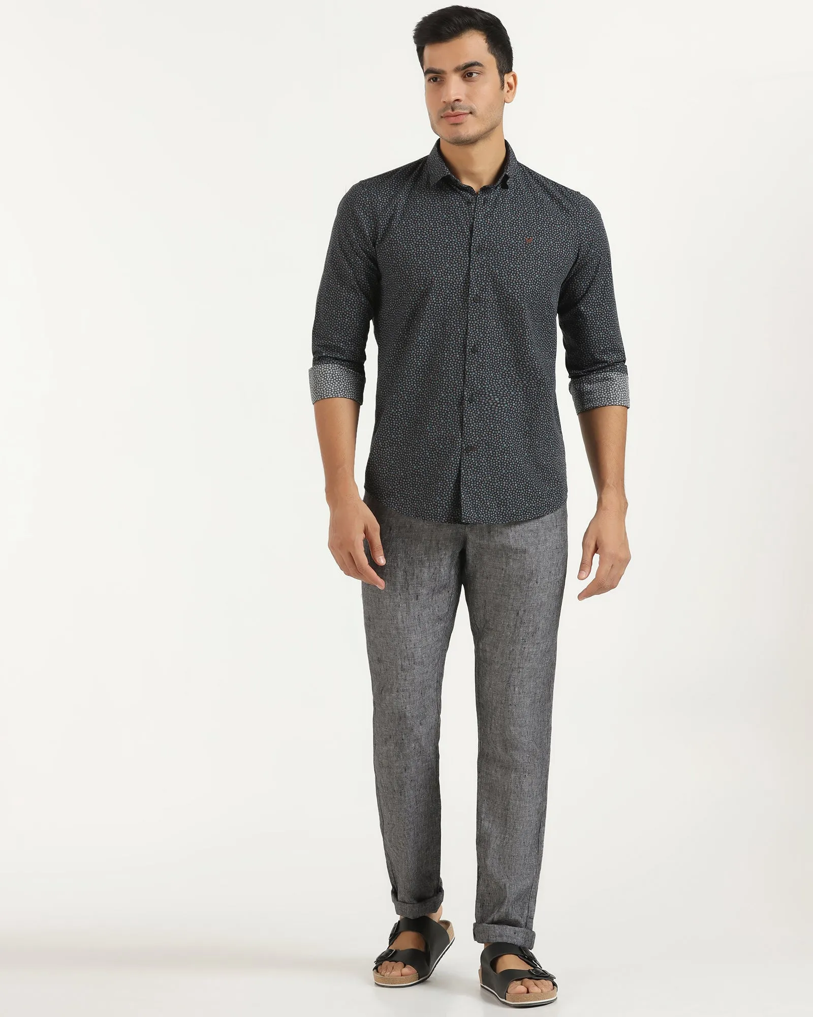 Casual Black Printed Shirt - Ritsu Hiking Gear