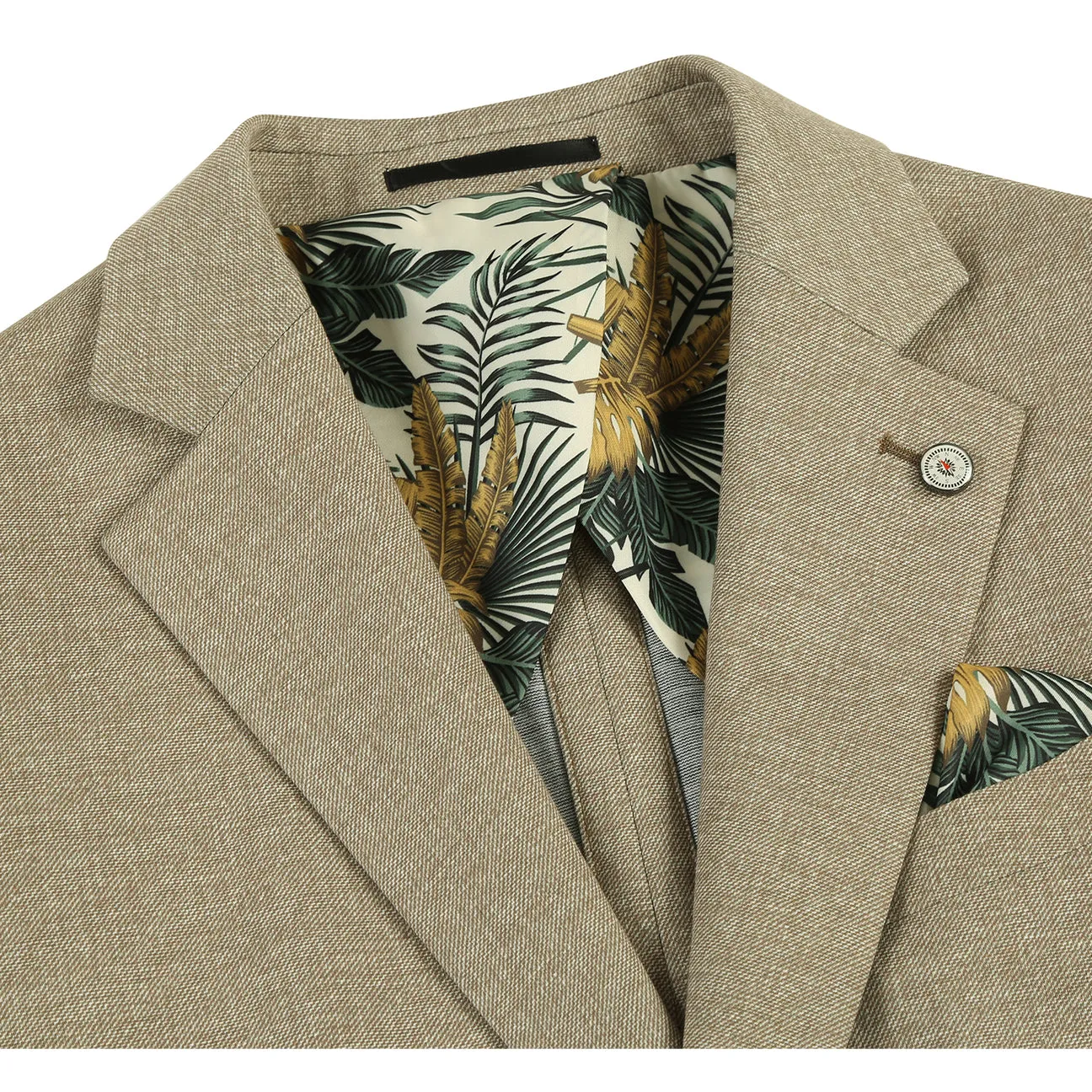 UV Protection Eco Friendly Coatings Pellagio Beige Men's Half Canvas Blazer PS24-1