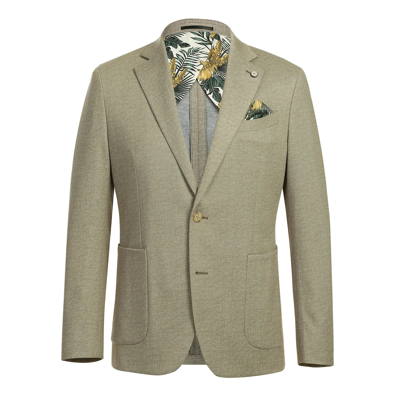 Ergonomic Drape Pellagio Beige Men's Half Canvas Blazer PS24-1