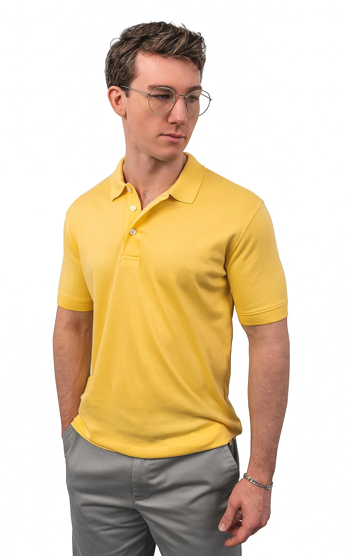CLEOCOTTON YELLOW POLO SHIRT Stylish Fit Flexible Fit