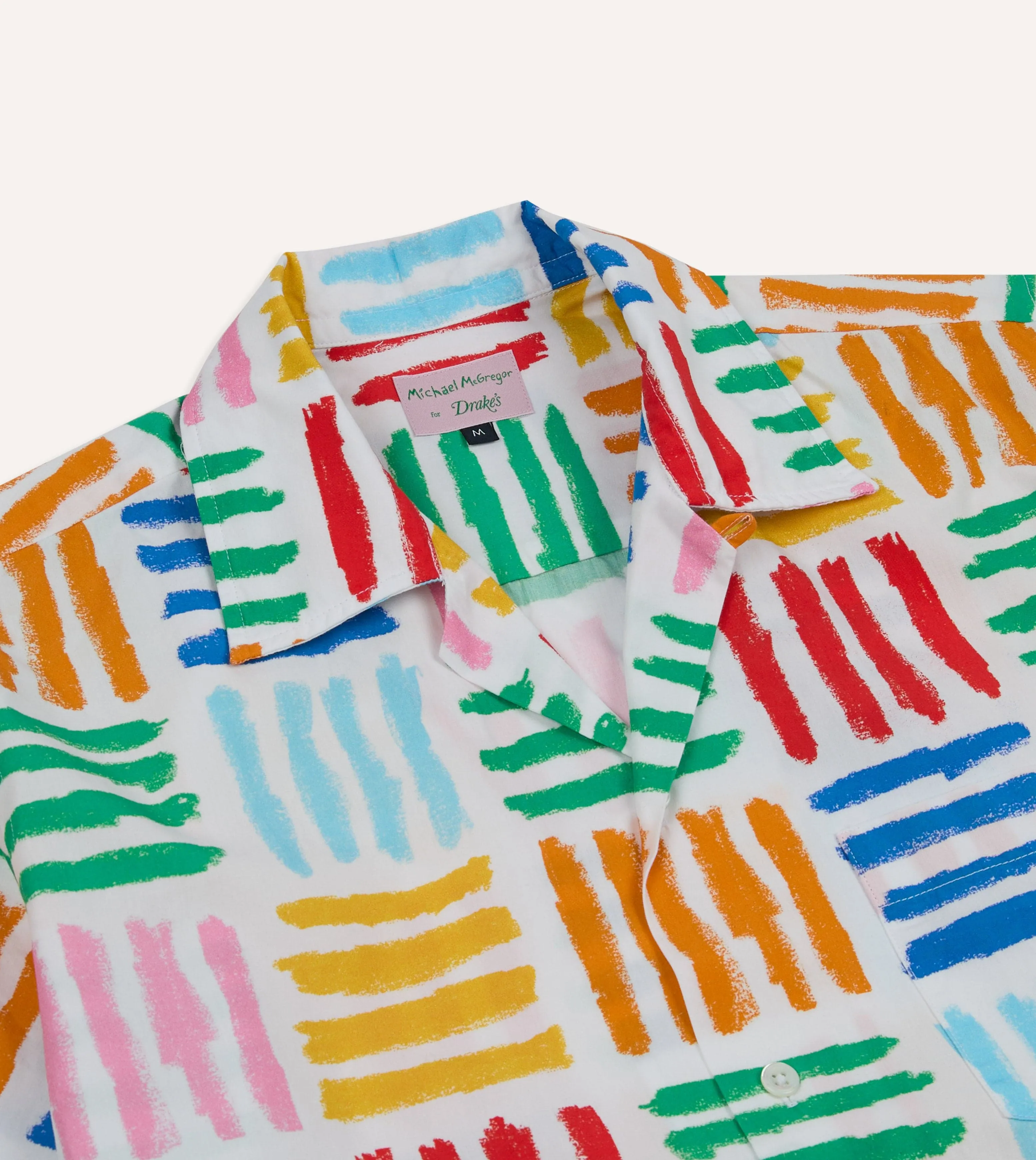 Earthy Hue Michael McGregor for Drake's Check Camp Collar Shirt