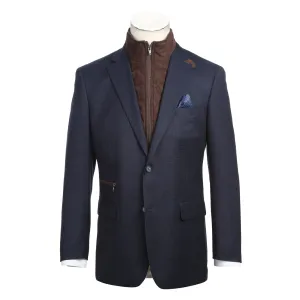 Alessandro Vitello by Renoir Classic Fit Bib Navy Blazer 294-42 Wind Protection Ergonomic Armhole Cut