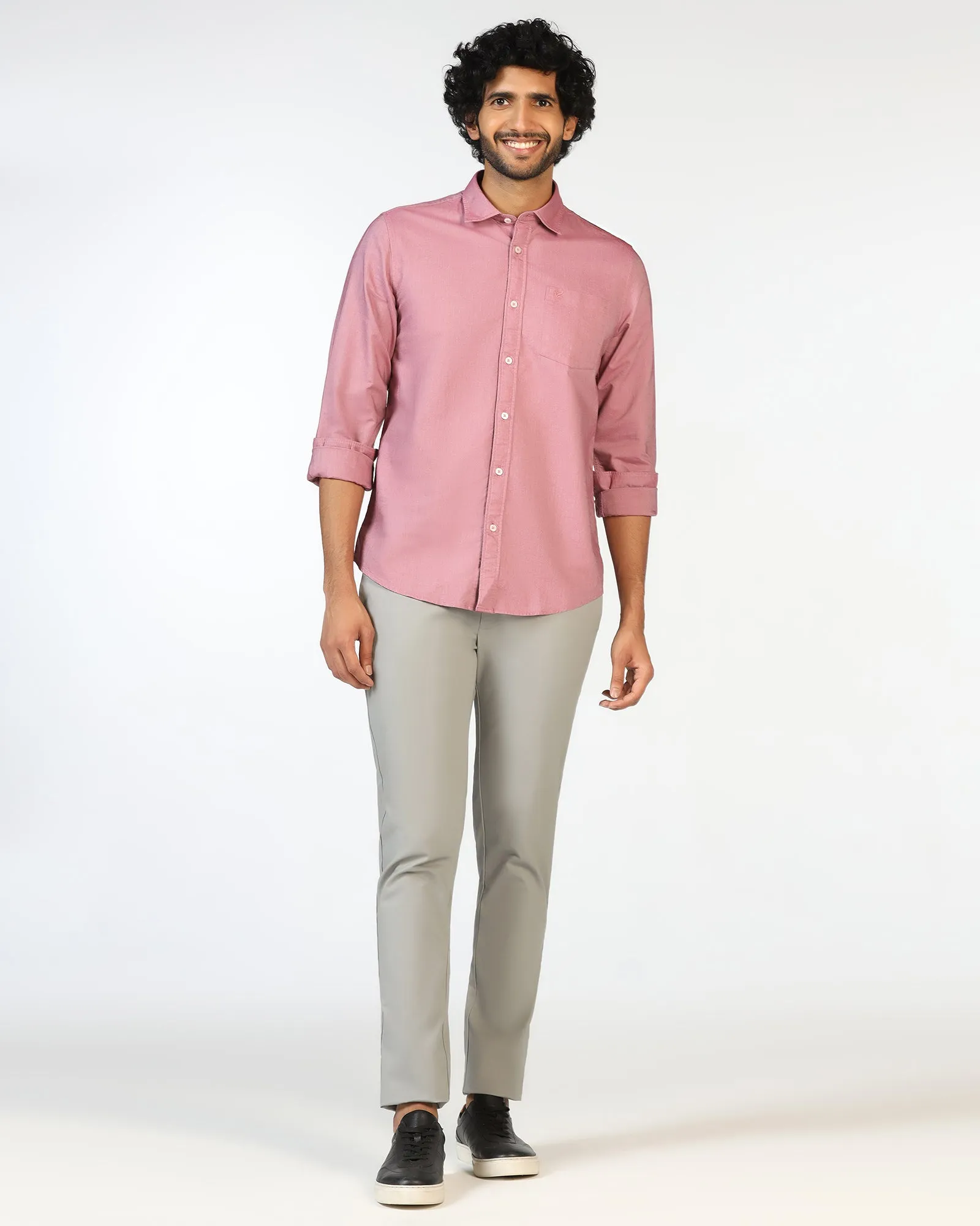 Lightweight Layer Pink Solid Shirt - Solly