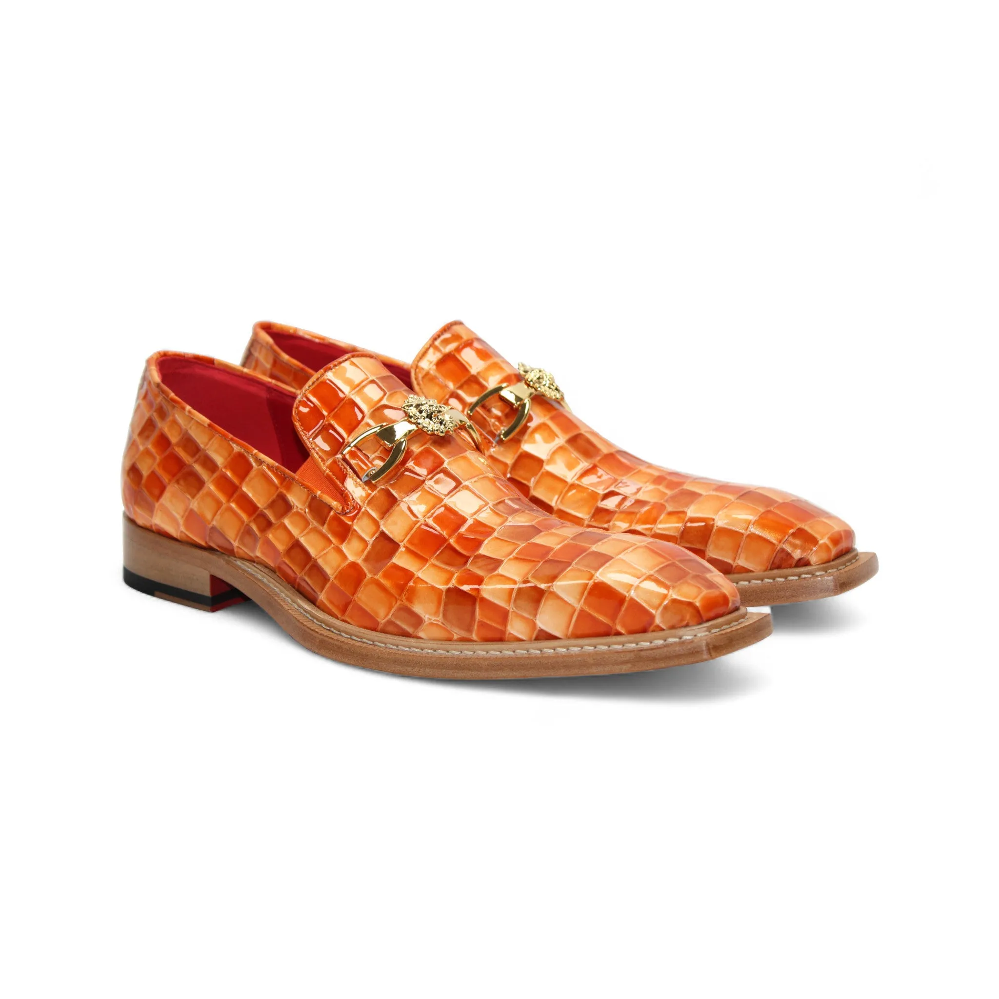 Energy Returning Foam Slip On Convenience Emilio Franco Couture "Narciso" Orange Combo Shoes