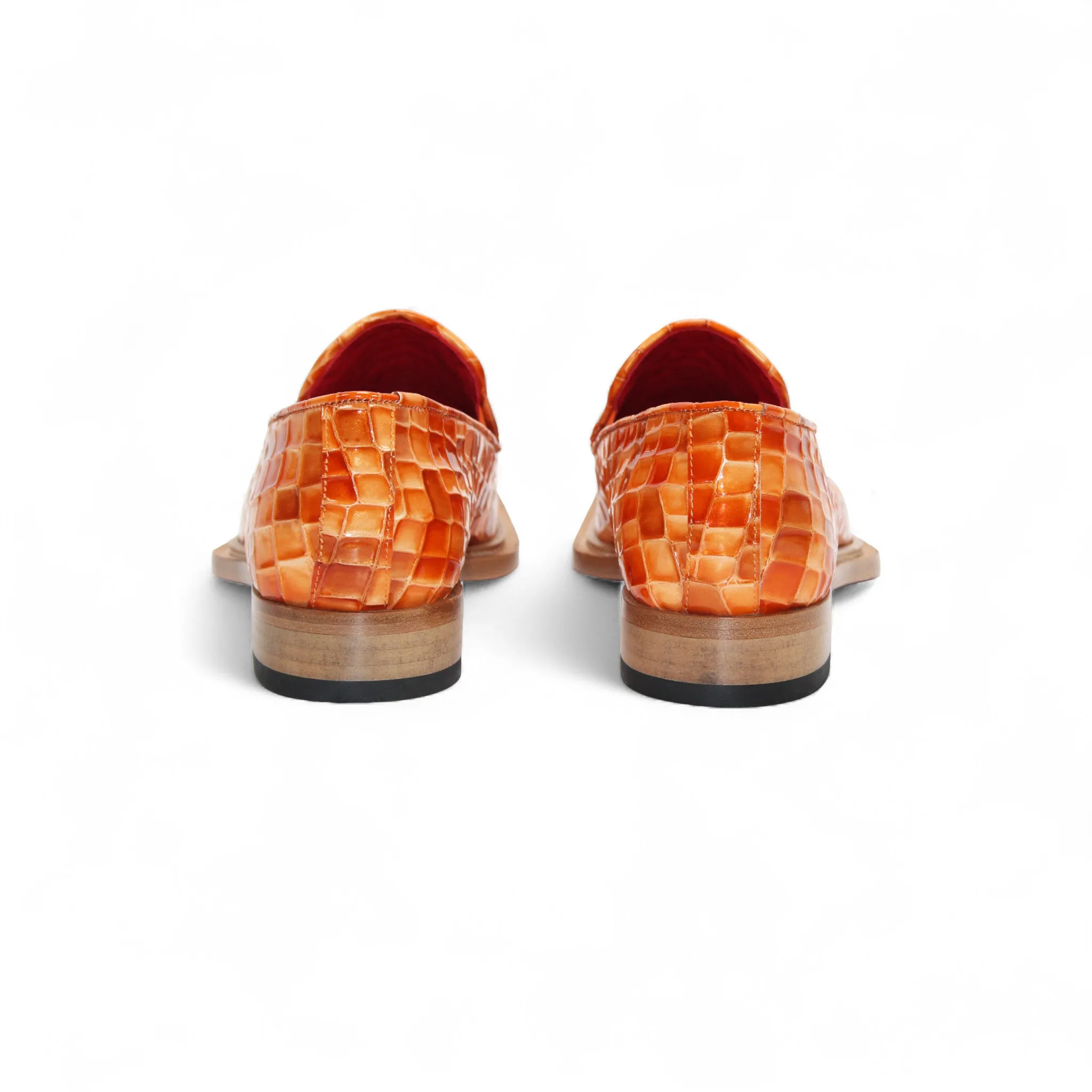 Emilio Franco Couture "Narciso" Orange Combo Shoes Walking Dinner Look