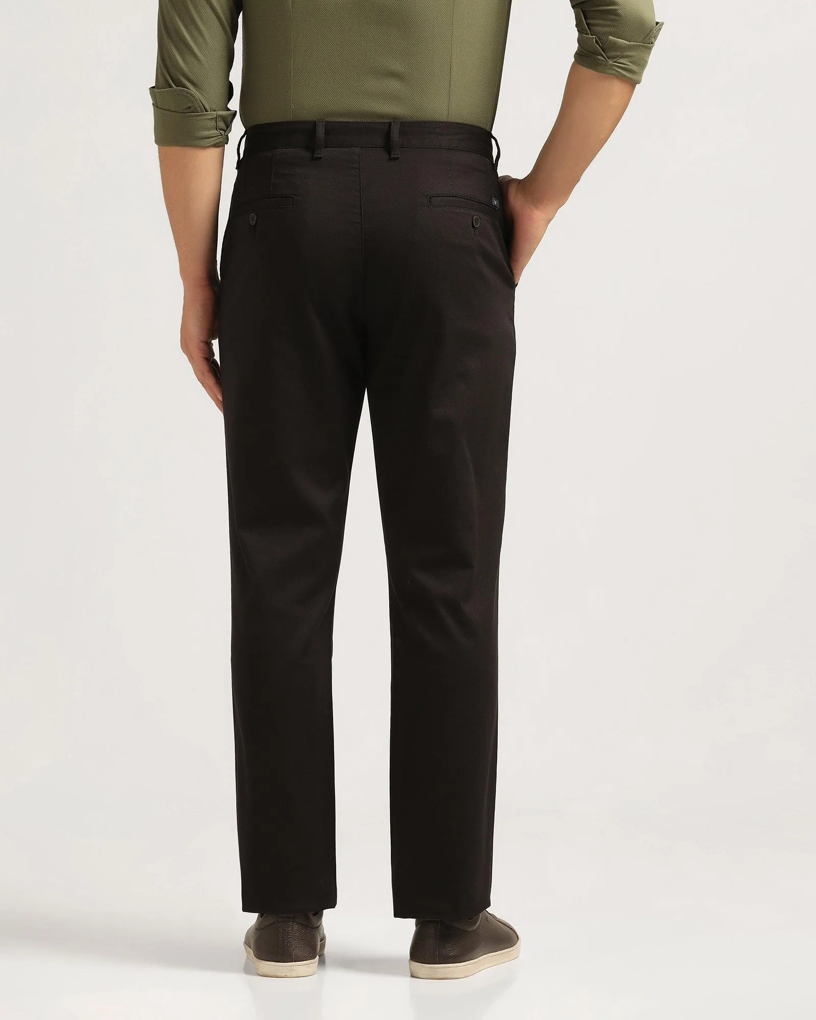 Slimline Fit Modern Comfort Straight B-90 Casual Black Textured Khakis - Kros
