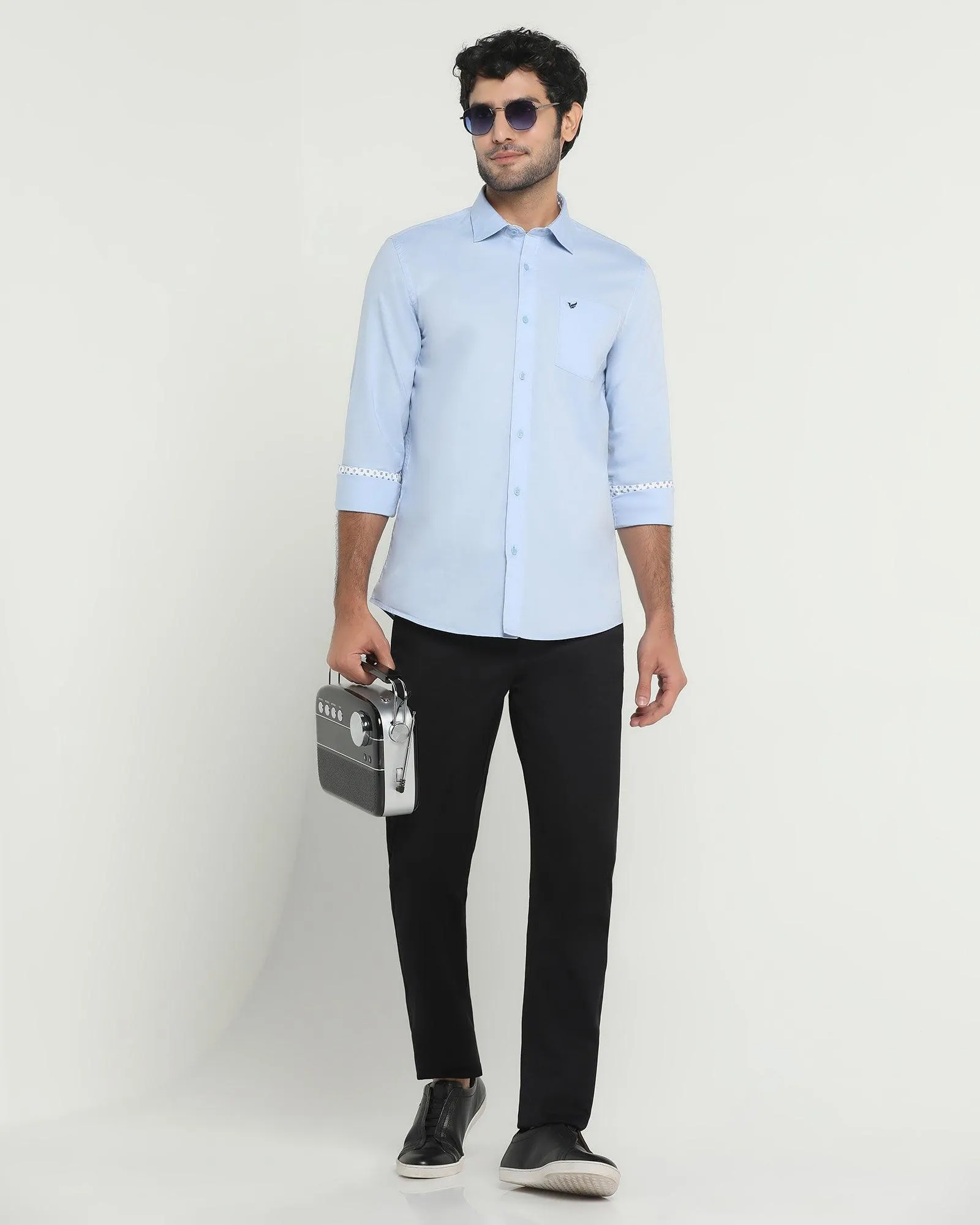 Must Haves Slim Comfort B-95 Casual Black Solid Khakis - Kimon Tear Resistant Fit Flex