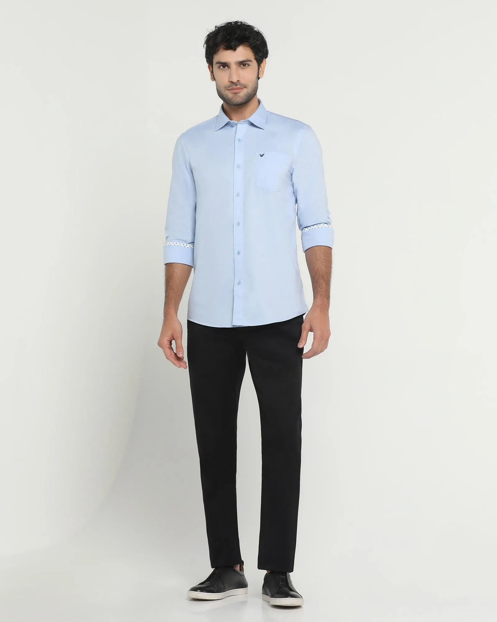 Urban Utility Must Haves Slim Comfort B-95 Casual Black Solid Khakis - Kimon