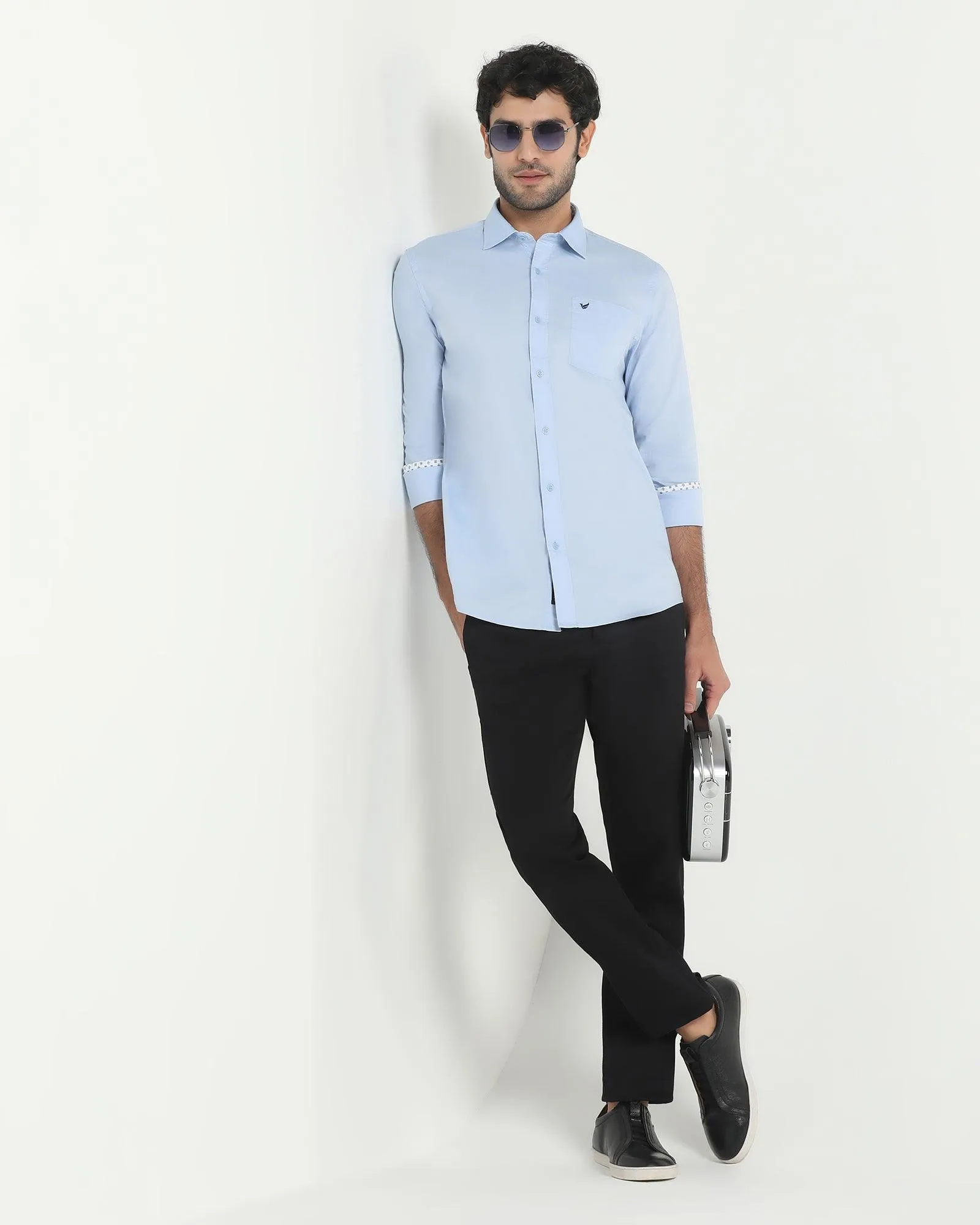 work mode Flexible Performance Must Haves Slim Comfort B-95 Casual Black Solid Khakis - Kimon