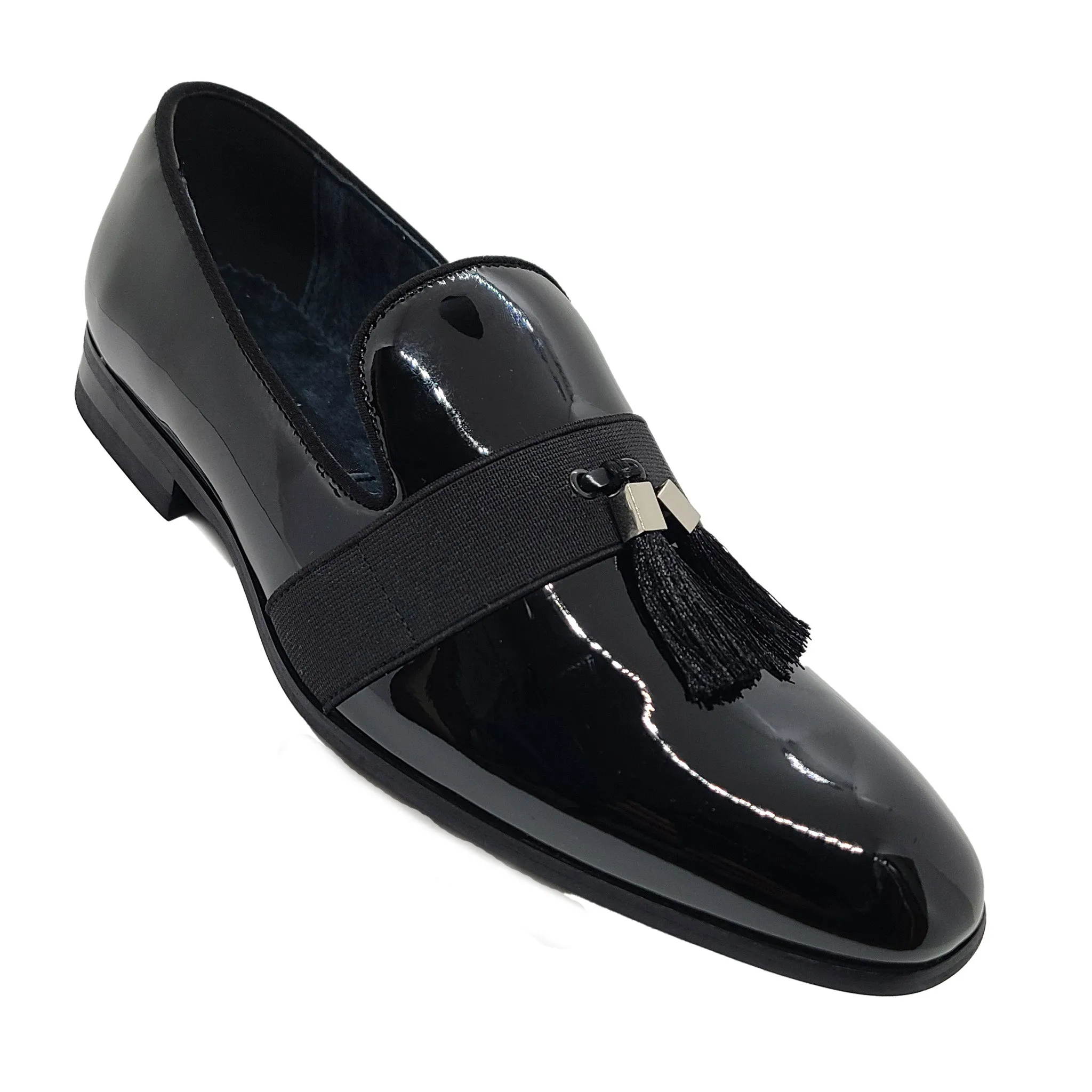 Hot Mood Adult Ease Black Patent Slip on Tuxedo Shoe