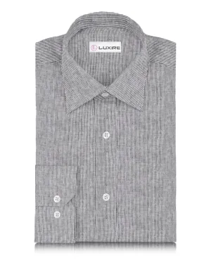 Linen: Black White Thin Dress Stripes Push Edge